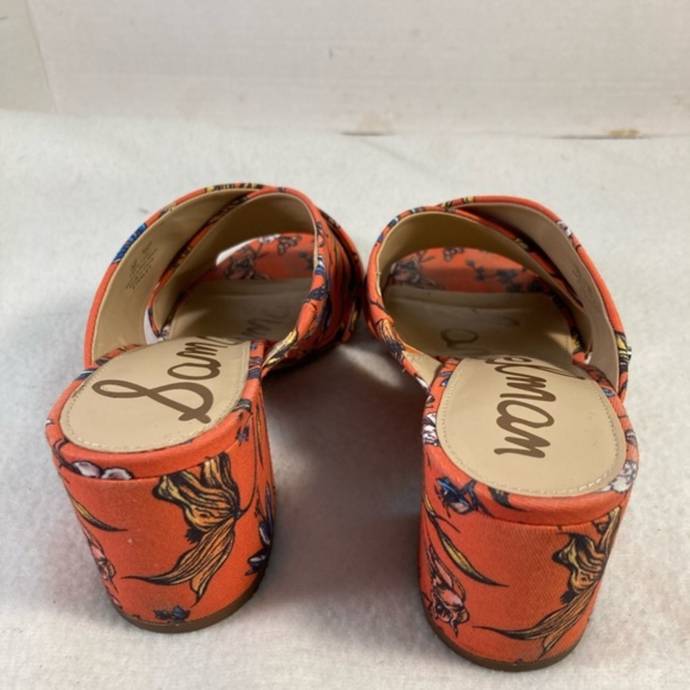 Sam Edelman Orange Floral Stanley Block Heel Sandals - Picture 3 of 9